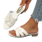 Damen Glitzernde Sandalen mit dekorativem Riemendesign und komfortablem Blockabsatz R&B