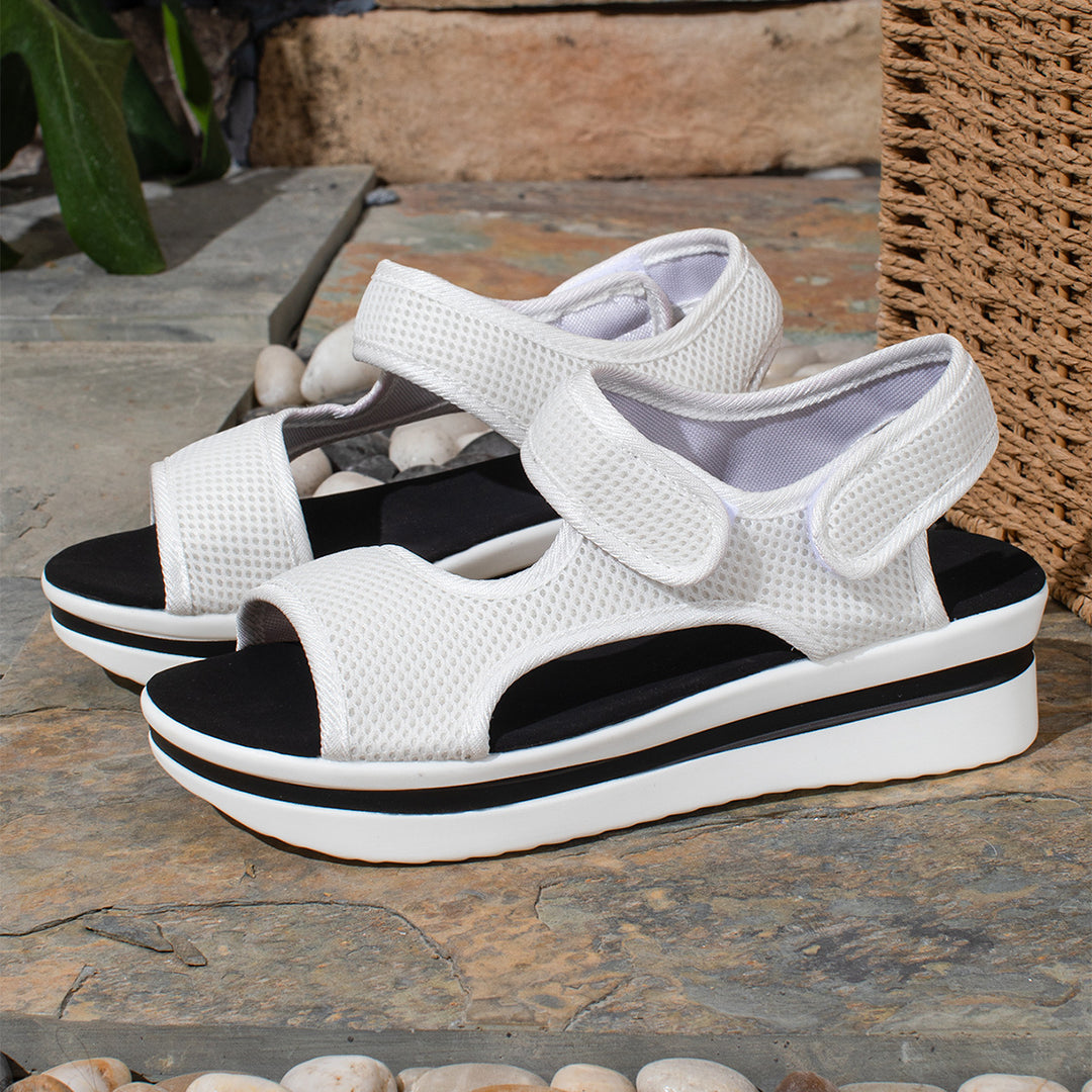 Damen Atmungsaktive Riemchen-Sandalen mit verstellbarem Klettverschluss R&B