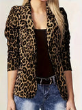 Damen stilvolle Blazerjacke mit modernem Leopardenmuster R&B