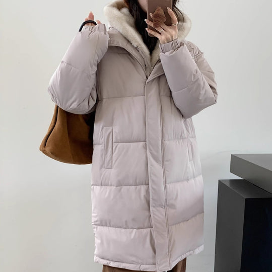 Damen Eleganter gefütterter Winterparka mit Plüschkragen und praktischen Taschen R&B