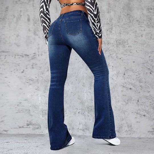 Damen Flared Jeans im eleganten Schnitt mit hohem Bund R&B