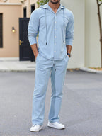 Herren lässiges Kapuzenshirt mit praktischen Taschen und Jogginghose R&B