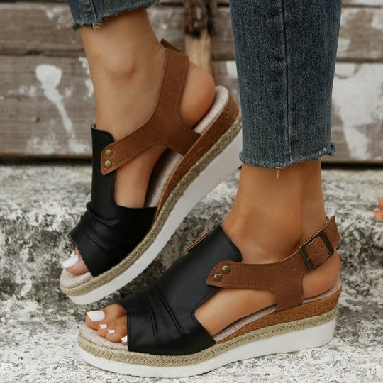 Damen Komfortable Plateau-Sandalen mit Riemen R&B