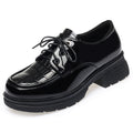 Damen Schnürschuhe im glänzenden Look