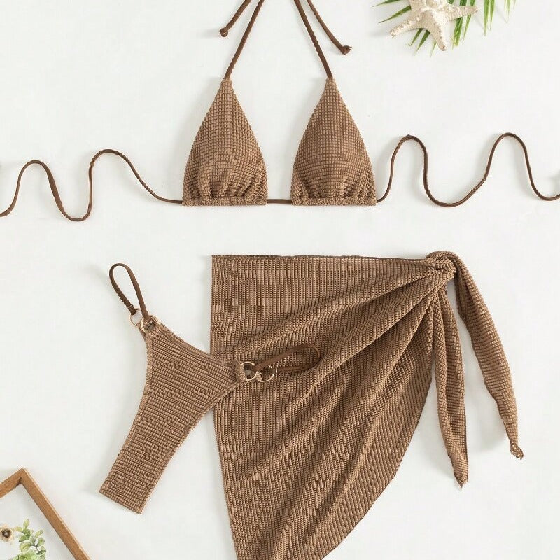 Damen Triangel-Bikini mit Wickelrock R&B