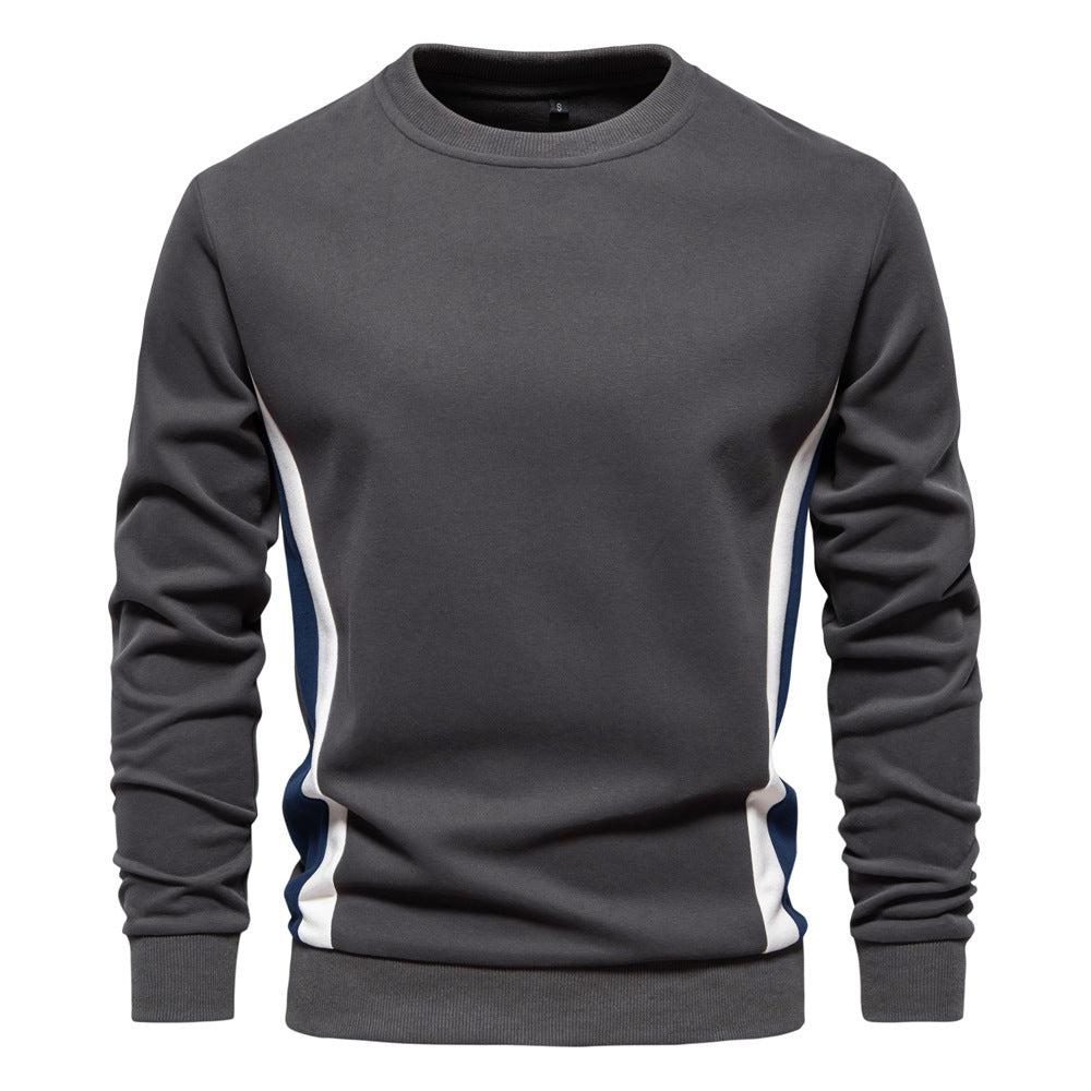Herren nan Rundhals-Sweatshirt aus Baumwollmix mit seitlicher Kontrastpaspel und schmaler Silhouette R&B