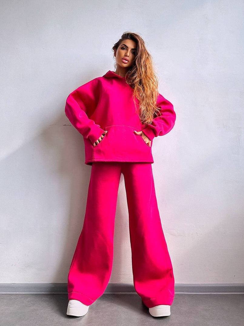 Damen Cooles Oversized Hoodie und weite Freizeithose R&B