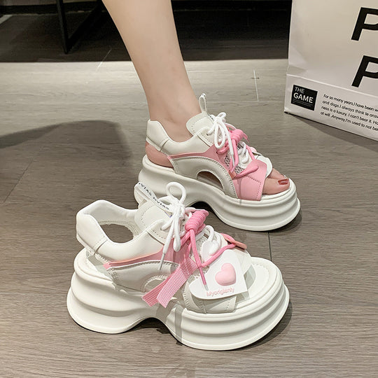 Damen modische sportliche Sandalen mit extravaganter Plateausohle R&B