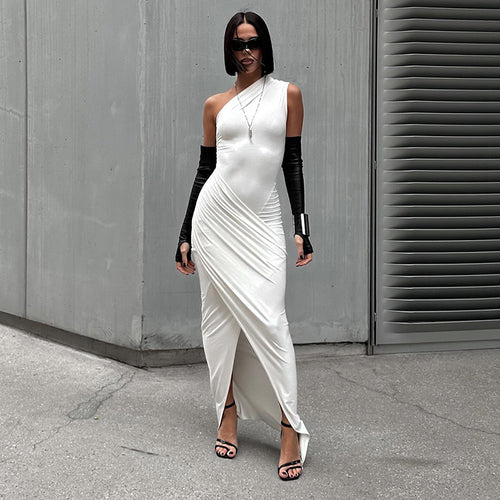 Damen Elegantes Wickel-Maxikleid mit asymmetrischem Schnitt und Rüschendetails R&B