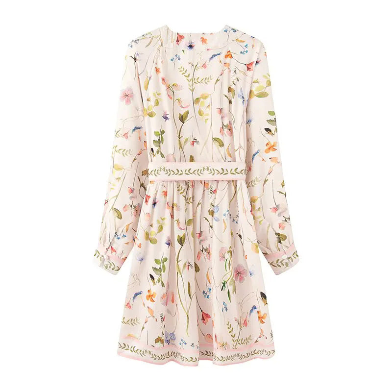 Damen Kimono-Robe mit floralem Muster und Taillengürtel R&B