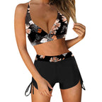 Damen Sportliches Bikini-Set mit modischem Hochbund und SeitenbindR&Bändern R&B