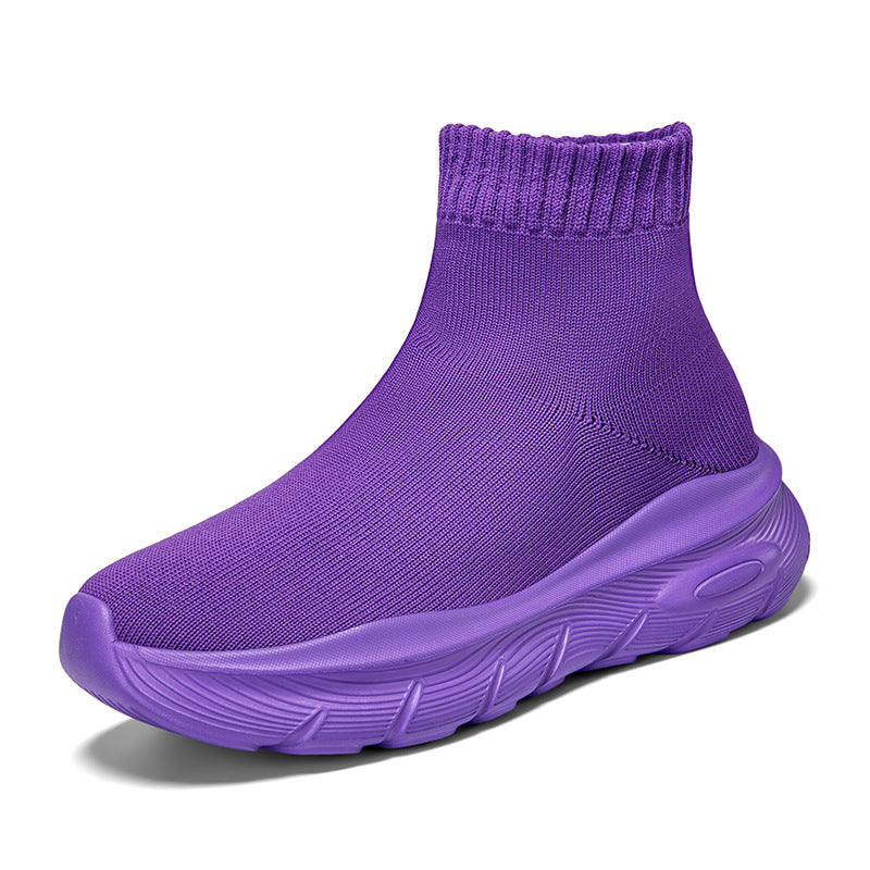 Damen Strick-Sneaker mit hohem Schaft und flexibler Sohle R&B