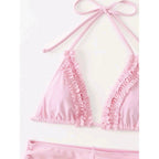 Damen Badeanzug-Set mit Rüschen und verstellbaren BindR&Bändern R&B