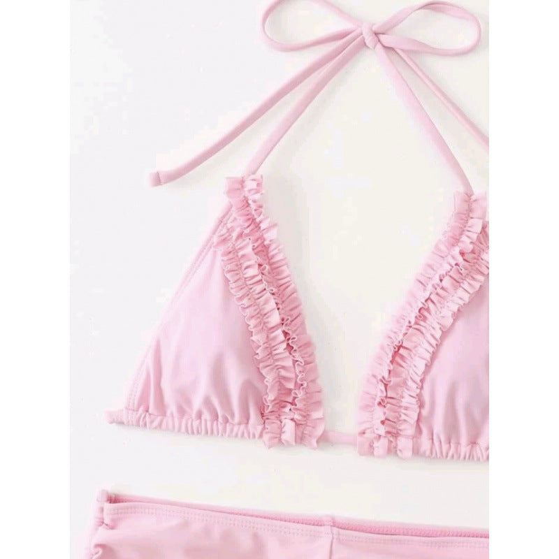 Damen Badeanzug-Set mit Rüschen und verstellbaren BindR&Bändern R&B