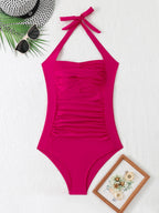 Damen Einteiler Badeanzug mit elegantem Rüschendesign R&B