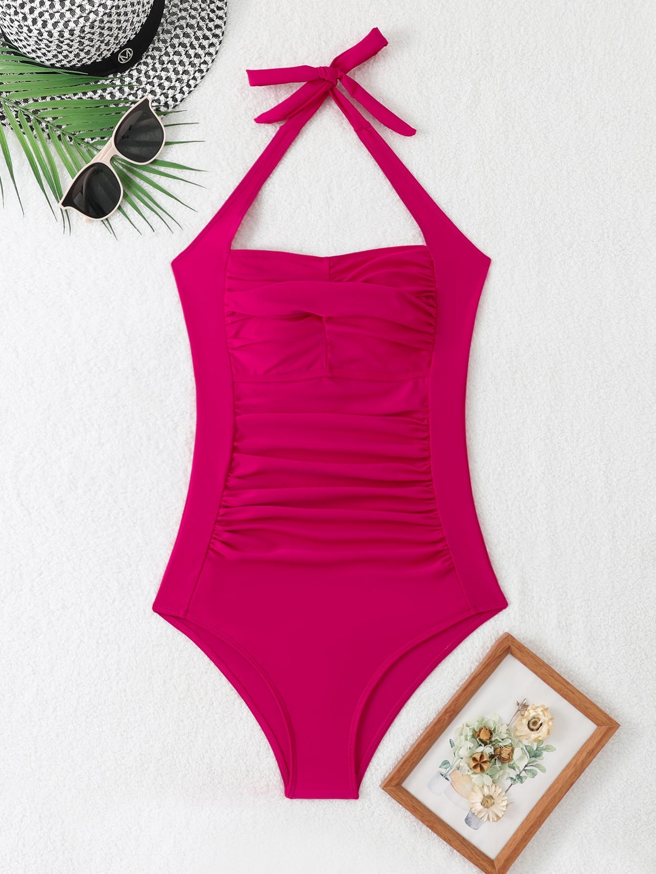 Damen Einteiler Badeanzug mit elegantem Rüschendesign R&B