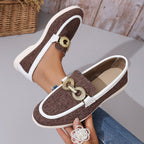 Damen modische Slipper mit elegantem Goldverzierungsdetail R&B