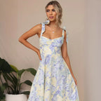 Damen Sommerliches Blumenkleid mit elegantem Spaghettiträger-Design R&B