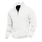 Herren nan strukturiertes Halbzip-Feinstrickpullover mit Kentkragen und elastischen Rippbündchen R&B