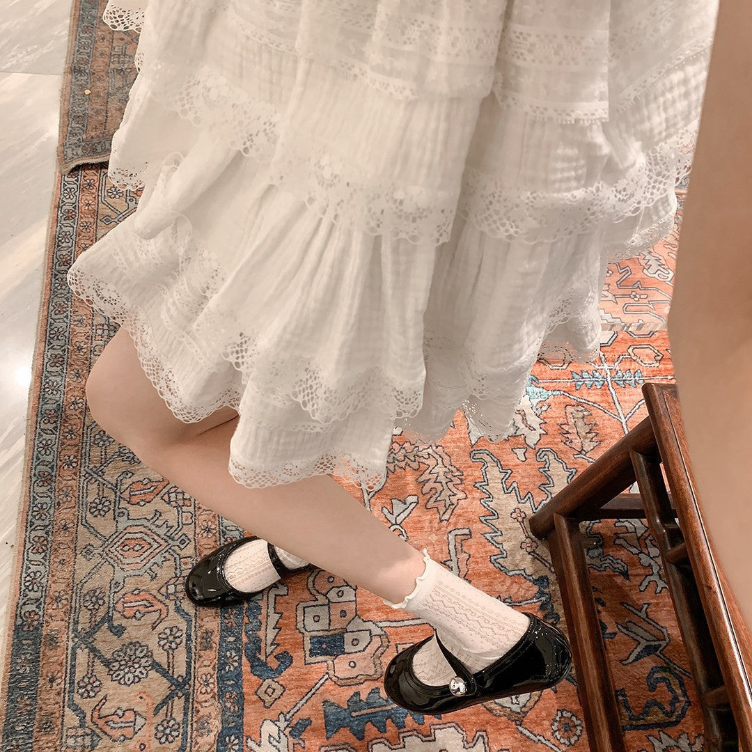 Damen Ballerinas mit modischem Riemchen und glänzender Oberfläche R&B