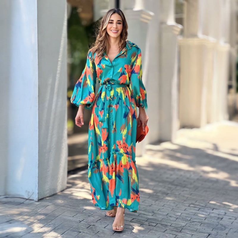 Damen Maxikleid mit floralen Effekten und eleganter Passform R&B