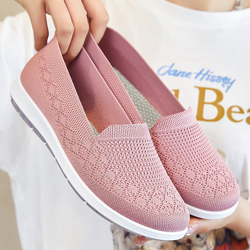 Damen Bequeme Slip-On Sneakers mit atmungsaktivem Strickdesign R&B