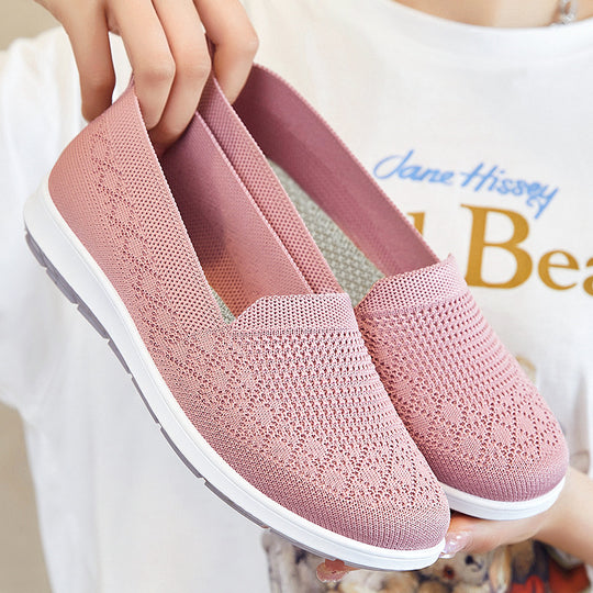 Damen Bequeme Slip-On Sneakers mit atmungsaktivem Strickdesign R&B