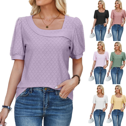 Damen Eleganter Blusen mit Puffärmeln R&B