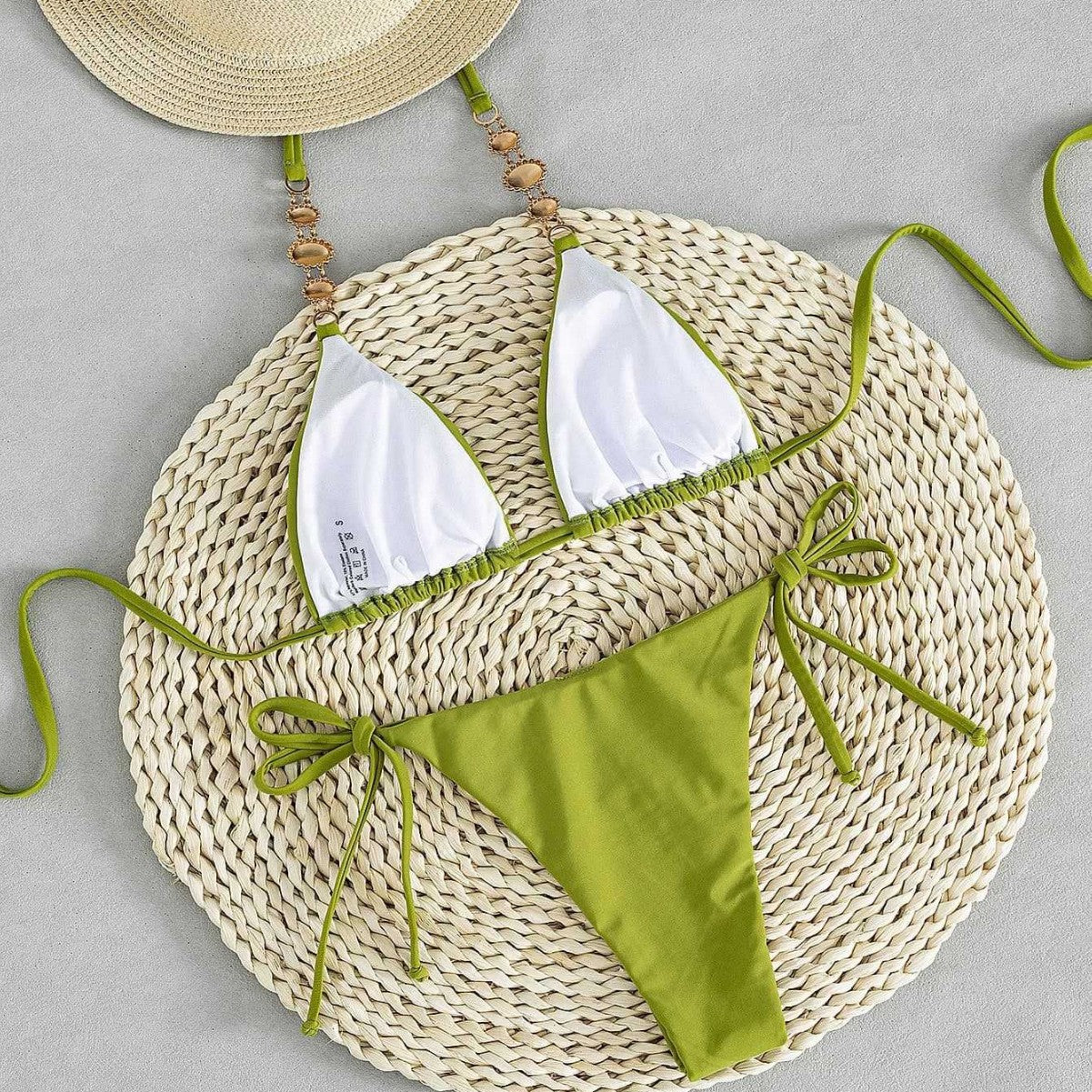 Damen Triangel-Bikini mit einzigartigen Schmuckdetails R&B