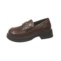 Damen modische Loafers mit stabiler Plateausohle und eleganter Schnalle R&B