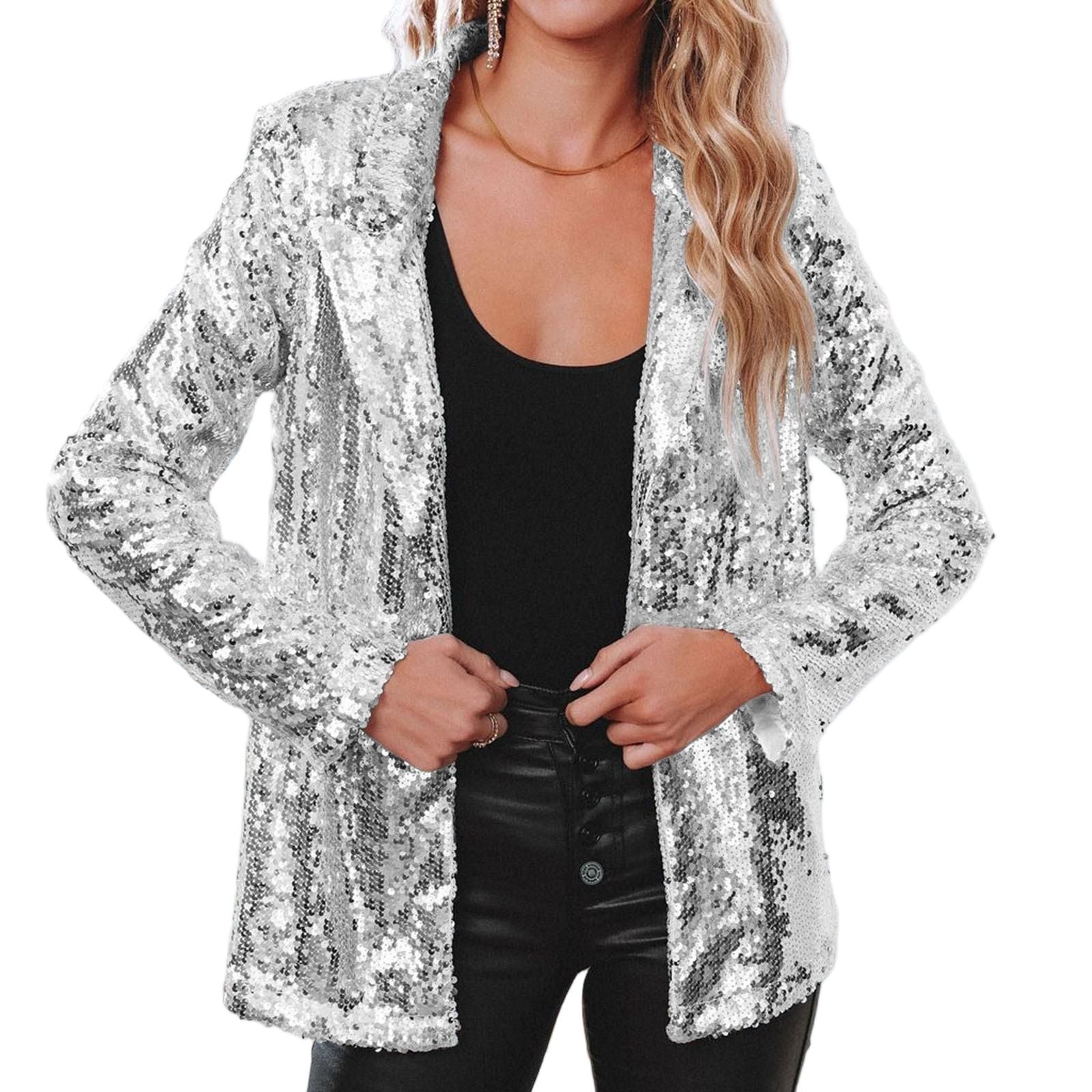 Damen Glitzerblazer mit schimmernden Pailletten und elegantem Schnitt R&B