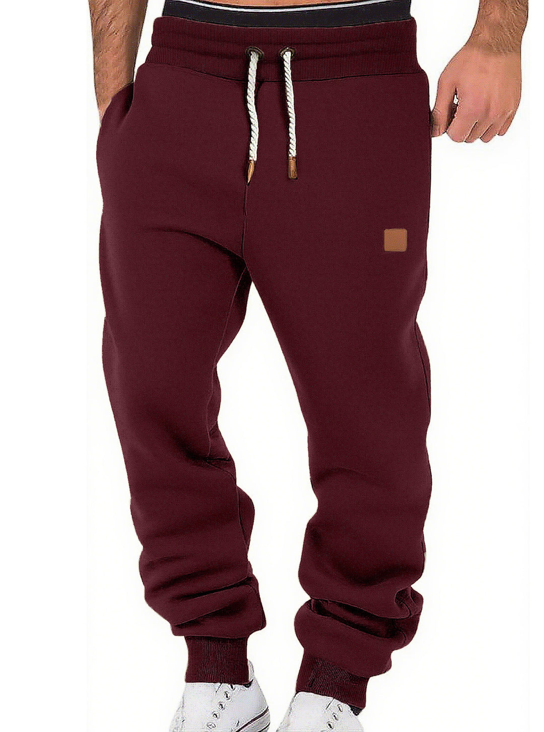 Herren nan komfortable Jogginghose aus hochwertiger Baumwollmischung mit elastischem Bund Kordelzug und Bündchen R&B