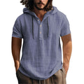 Herren lässiges Kurzarm-Hoodie mit Knopfleiste R&B