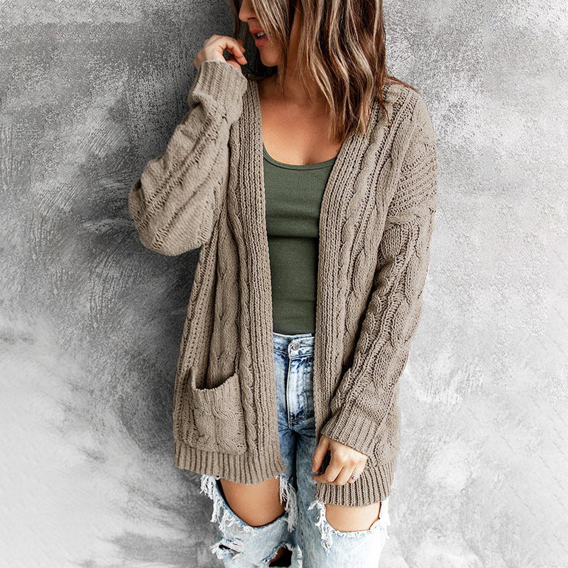 Damen Strickjacke mit Kabelmuster R&B