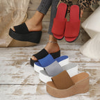 Damen Wedge-Pantoletten mit komfortablem Fußbett und flexiblem Obermaterial R&B