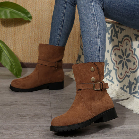Damen modische Stiefel mit stylishen Schnallen und trendigem Design R&B