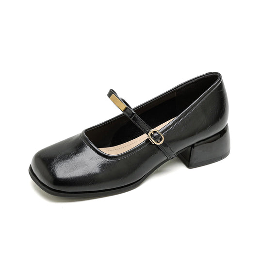Damen Ballerinas mit elegantem Riemchen und modischem Blockabsatz R&B
