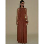 Damen Elegantes Maxikleid mit asymmetrischem Schnitt und fließendem Stoff R&B