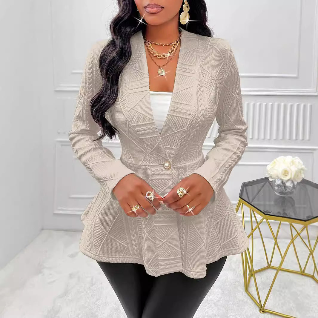 Damen elegante Blazerjacke mit strukturiertem Design und taillierter Silhouette R&B