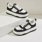 Damen Modische Lockere Sneakers mit hoher Sohle und atmungsaktiver Leder-Oberfläche R&B