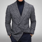 Herren modischer doppelreihiger Blazer mit feinem Strukturdesign R&B