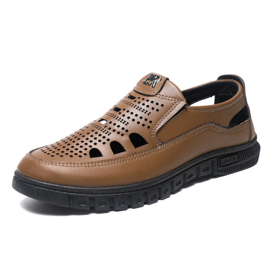 Herren Komfortable Slip-On Lederschuhe mit belüftetem Design R&B