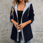 Damen bequeme Strickjacke mit Kapuze und praktischen Taschen R&B