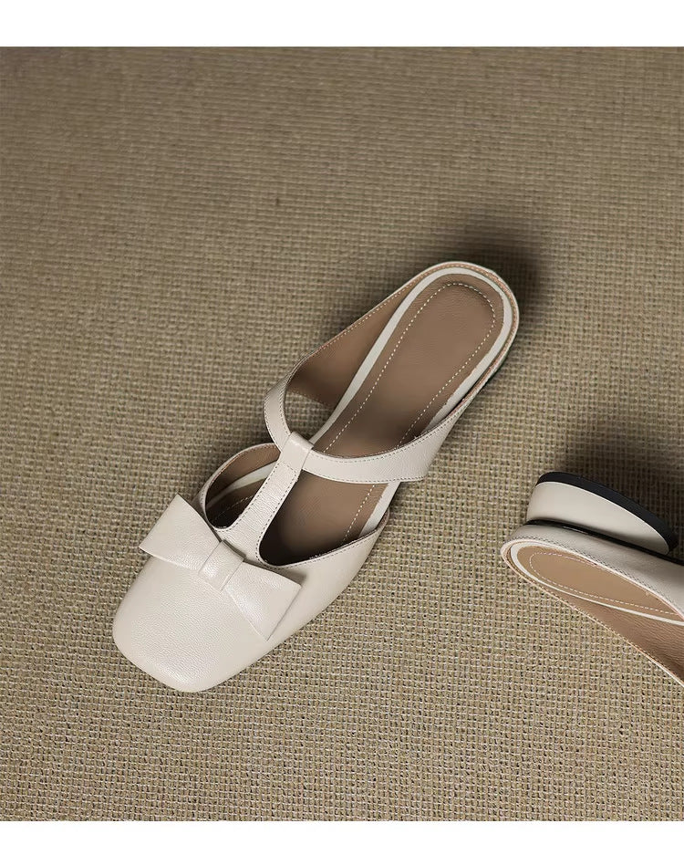 Damen Slingback-Pantoletten mit elegantem Schleifen-Design R&B