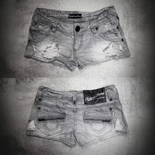 Damen trendy Jeans-Shorts mit distressed Details R&B