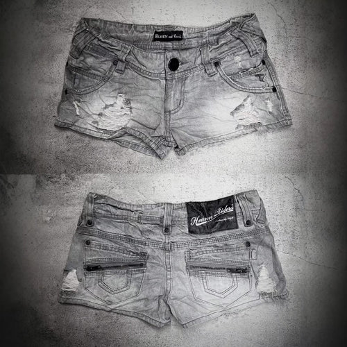 Damen trendy Jeans-Shorts mit distressed Details R&B