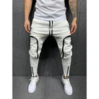 Herren Sportliche Jogginghose mit stylischen Reißverschlüssen und körpernahem Schnitt R&B