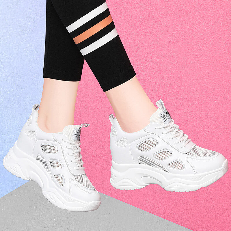 Damen Bequeme Lauf-Sneaker mit atmungsaktivem Mesh-Obermaterial und stoßdämpfender Sohle R&B