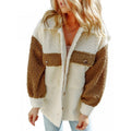 Damen Kuschelige Teddyjacke mit Kontrast-Ärmeln R&B