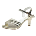 Damen elegante Absatzsandalen mit funkelnden Akzenten und verstellbarem Riemen R&B